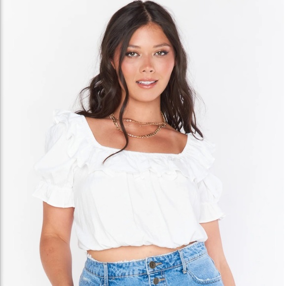 Show me your mumu Jessie Top in white Linen - Picture 2 of 6